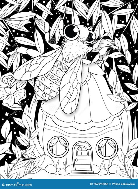 Page De Coloriage Des Insectes De Minuit Pour Adultes Illustration