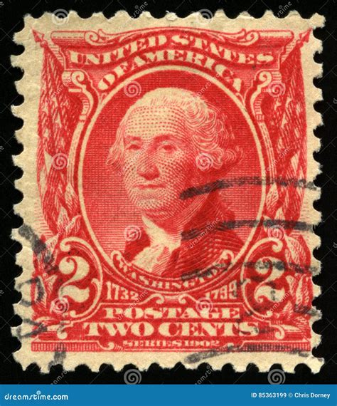 Vintage US Postage Stamp Of President Washington 1902 Editorial Stock