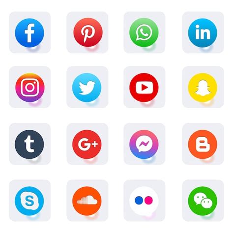 Social Media Logos Und Symbole Der Sammlung Premium Vektor