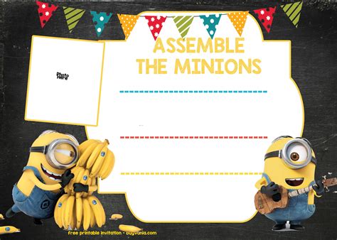 Free Printable Minion Birthday Party Invitations Ideas Template