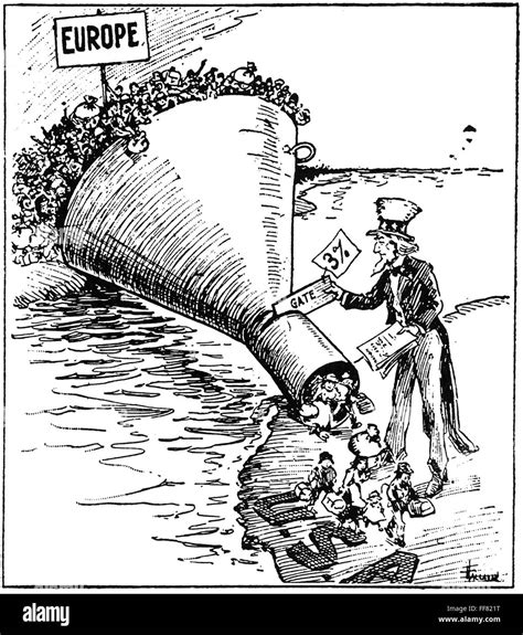 IMMIGRATION CARTOON, 1921. /n'The Only Way to Handle It.' Contemporary ...