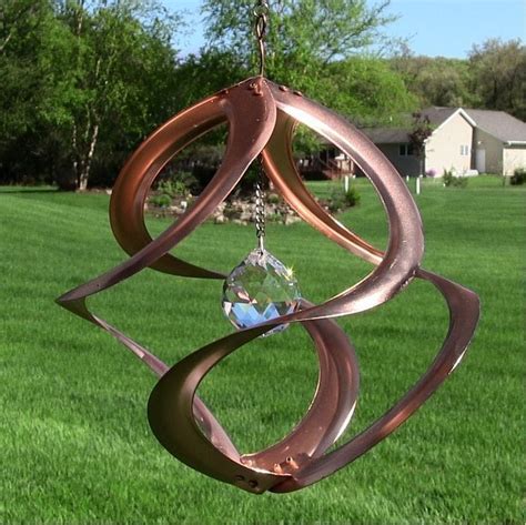 Wind Spinner Copper Crystal Garden Spinners Outdoor Backyard Decor