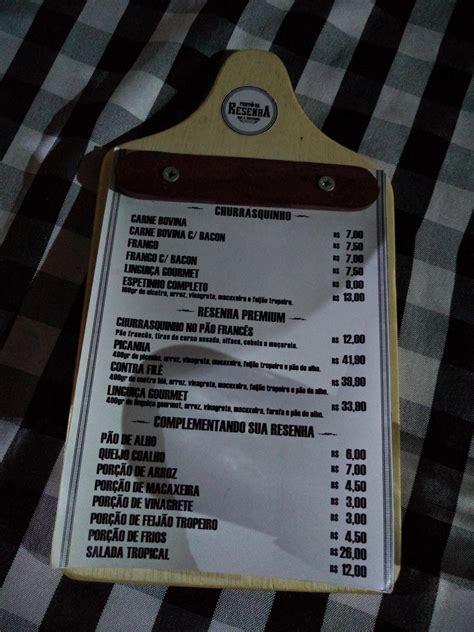 Menu at Ponto da Resenha restaurant Grajaú