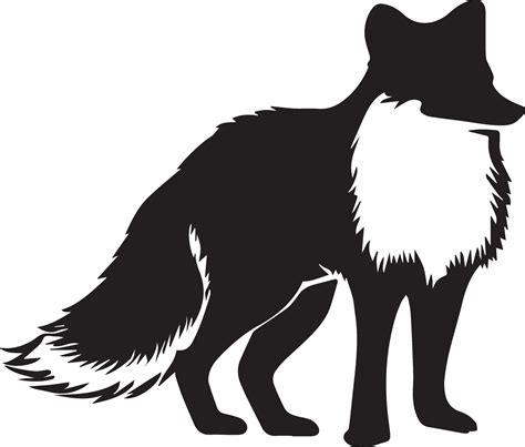 Arctic fox vector silhouette black color 27687264 Vector Art at Vecteezy