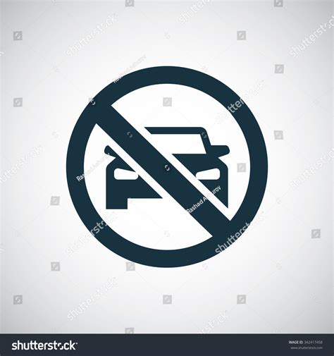 Car Forbidden Icon On White Background Stock Vector Royalty Free