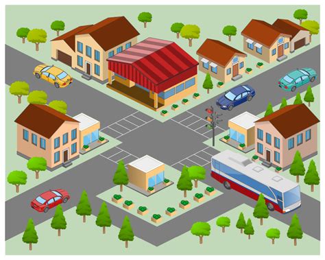 Neighborhood 3D Directional Map | The neighbourhood, Community clipart ...