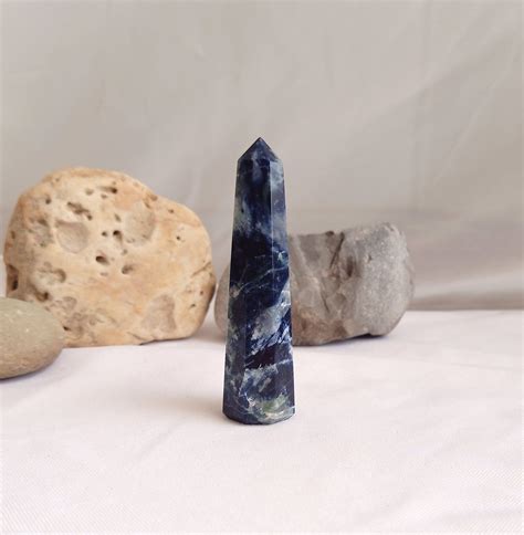 Sodalite Point Dark Blue Sodalite Crystal Obelisk Tower for | Etsy | Sodalite crystal, Blue ...