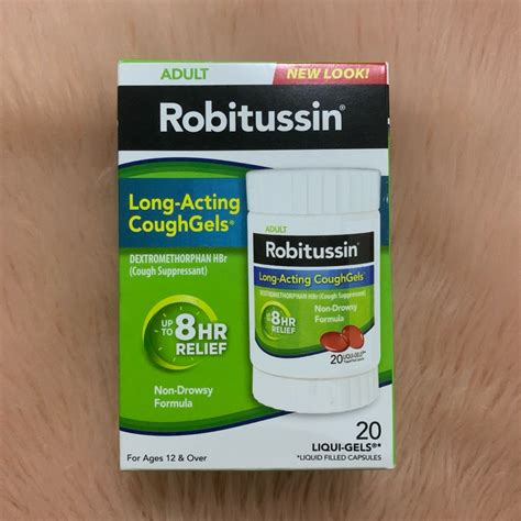 Robitussin Long Acting CoughGels For Adult 20 Liqui Gels Shopee