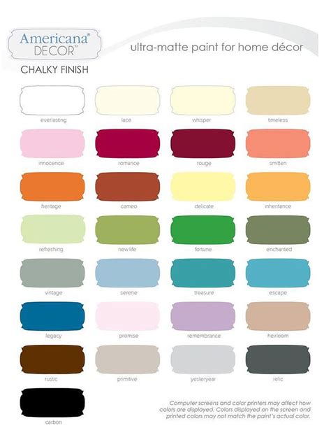 Chalk Paint Color Chart Printable Templates Free