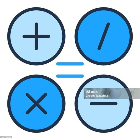 basic math symbols vector mathematics concept colored icon stock