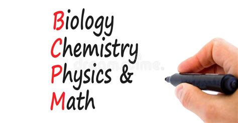 Bcpm Biology Chemistry Physics Math Symbol Concept Words Bcpm Biology