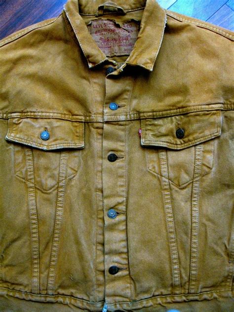 Vintage Levi S Mustard Tan Denim Trucker Jacket Made In