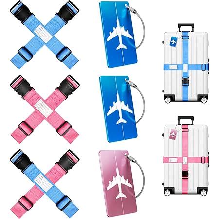 6 Suitcase Straps 3 Luggage Tags For Suitcases Personalised Luggage