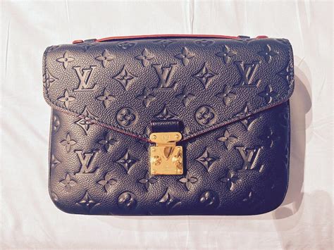 Lv Pochette Metis Empreinte Leather Marine Women S Fashion Bags