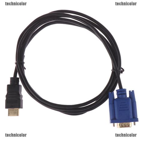 Tcph 6ft Hdmi Gold Male To Vga Hd 15 Male 15pin Adapter Cable 18m