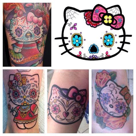 Hello Kitty Sugar Skull Ink Tattoo Hello Kitty Tattoos Sugar Skull