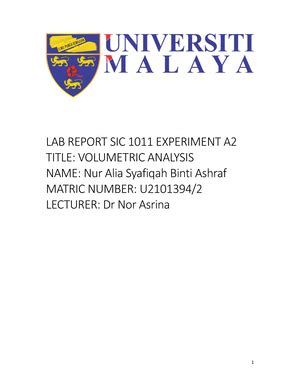 Volumetric Analysis Experiment Safety And Basic Laboratory Techniques