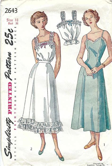 S Simplicity Vintage Sewing Pattern Misses Slip Etsy