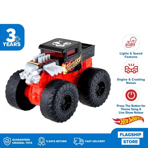 Jual Hot Wheels Monster Trucks Roarin Wreckers Bone Shaker Mainan Mobil Balap Shopee Indonesia
