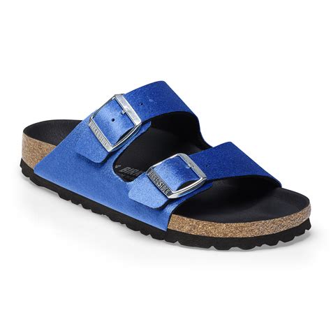 Arizona Rivet Logo Velvet Velvet Brillant Blue Birkenstock