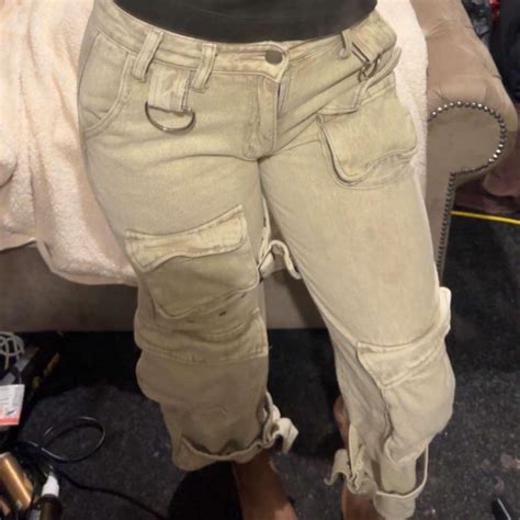 PLT Nude Cargos Worn Once Size Small Depop