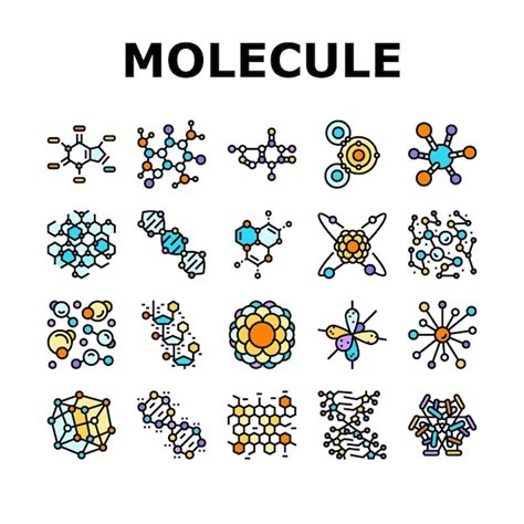 Icônes D atome De Chimie Des Sciences Moléculaires Définies Vecteur