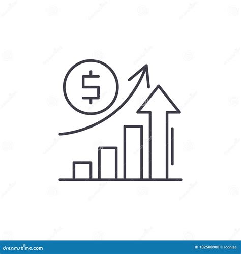 Economic Growth Line Icon Concept Economic Growth Vector Linear