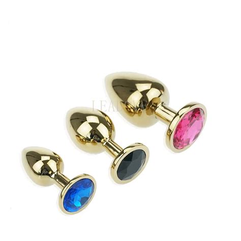 10 Pcs Lot Mini Size Gold Metal Crystal Jewelry Anal Butt Plug Anal