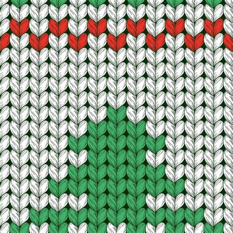 Premium Vector Seamless Knitted Pattern With Christmas Tree