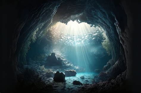 Dark Underwater Cave with Sunlight Beams Deep Sea, Nature, Sea & Ocean ...