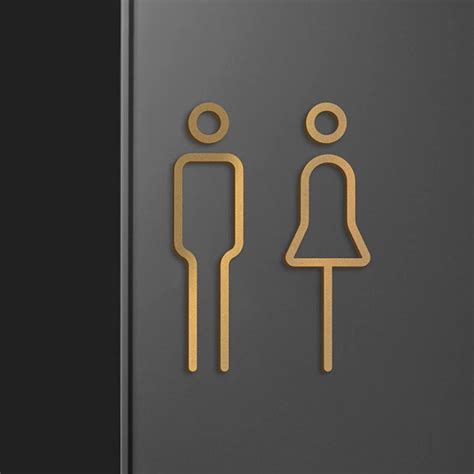 Black-Gold-Color-Toilet-Sign-Plate-Brass-Wash-Room-Door-Wall-Label ...