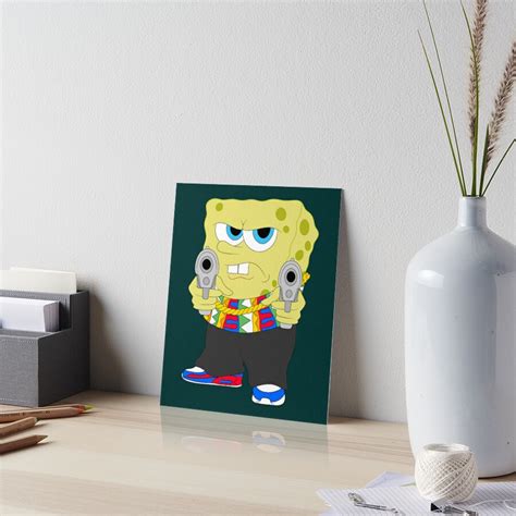 "Gangster Spongebob meme 90s Thug Cartoon Drip meme " Art Board Print ...