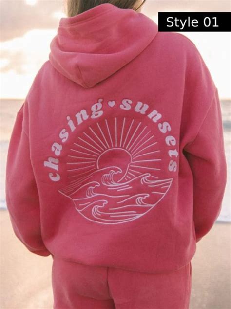 Pink Palm Puff Chasing Sunsets Hoodie Chasing Sunsets Hoodie