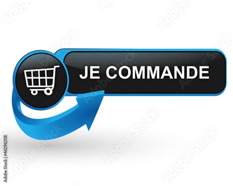 Je Commande Sur Bouton Web Design Bleu Fichier Vectoriel Libre De