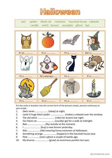 Halloween General Grammar Practice English Esl Worksheets Pdf And Doc