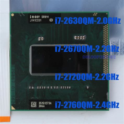 Intel Core i7-2630QM i7-2670QM i7-2720QM i7-2760QM Socket G2 CPU ...