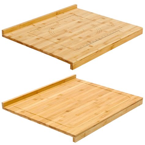 Vesici Reversible Wood Pastry Board Large Wooden Cutting Board With