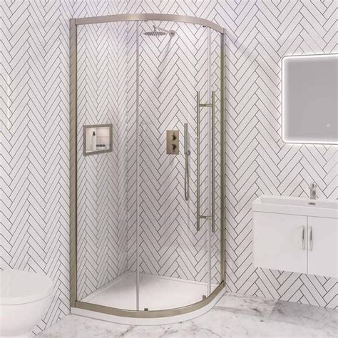 Vantage 2000 Brushed Brass Quadrant Shower Enclosure 900 X 900mm 495026