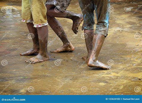 Muddy Playful Feet Stock Image Image Of Children Feet 123624183