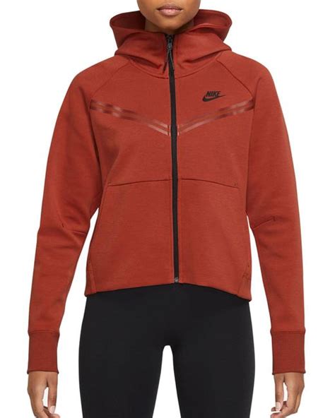 Nike Sportswear Tech Fleece Windrunner Full Zip Hoodie In Red Lyst