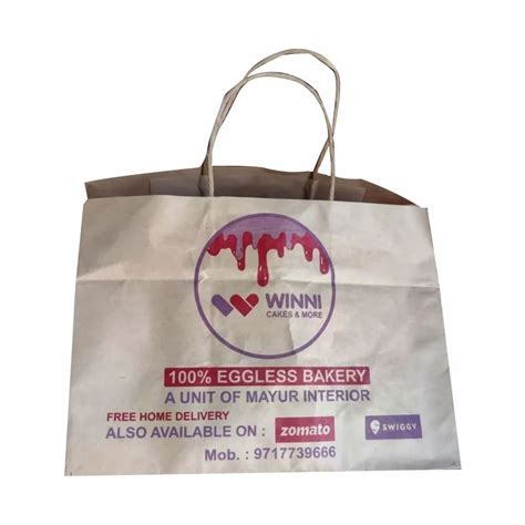 White 5kg Loop Handle Printed Paper Shopping Bag At Rs 10piece In