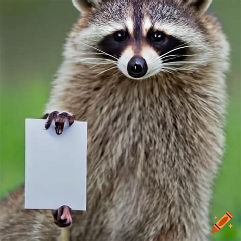 Funny Raccoon Holding A Sign