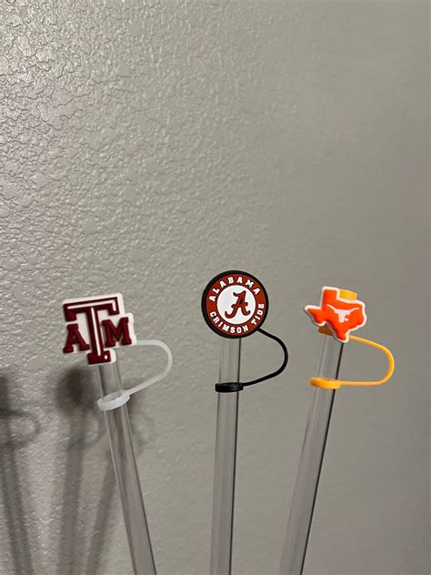 College Straw Toppers Etsy