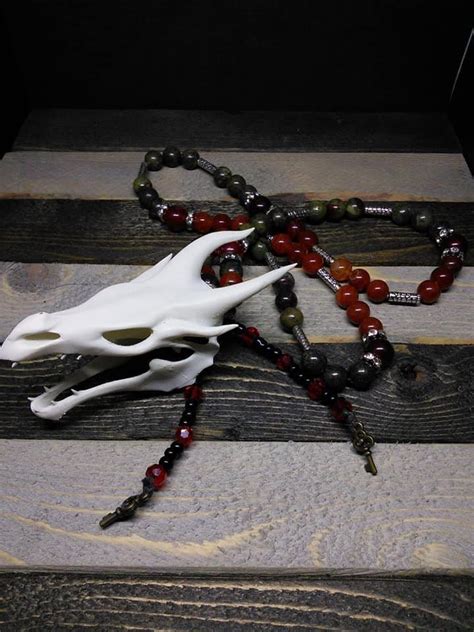 Wicca Witch Re Imagined Dragon Skull Rosary Pagan Prayer Beads