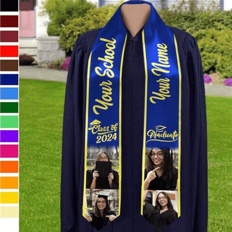 Personalized Congrats 2024 Graduation Stole Graduation Stole Custom School Name Your Name