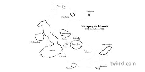 Islas Gal Pagos Blanco Y Negro Illustration Twinkl