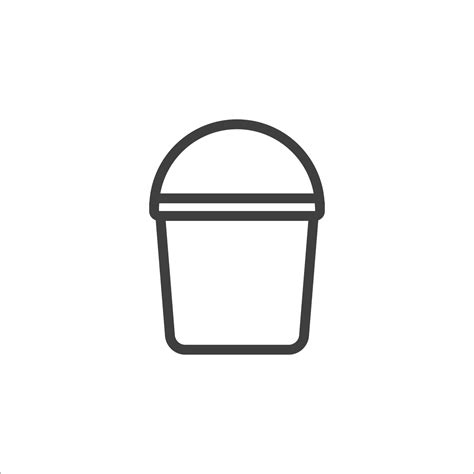 Vector Sign Of The Bucket Symbol Is Isolated On A White Background