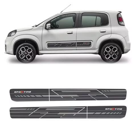 Faixa Lateral Fiat Uno Sporting 2015 2016 Adesivo Grafite Sportinox