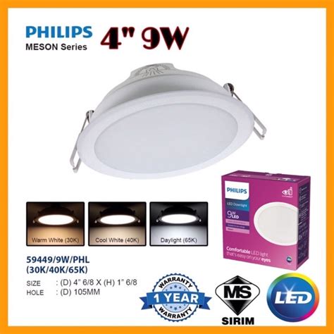 Philips 594499w 5946413w 5946617w Meson Round Led Downlight Shopee