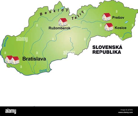 Mapa De Eslovaquia Slovensko Imagen Vector De Stock Alamy